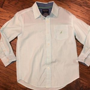 Boy’s Blue and White Nautica Button Up